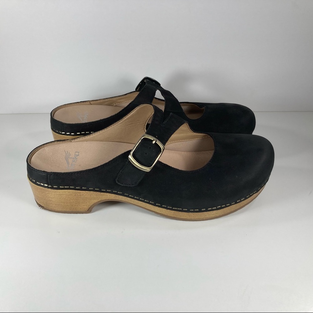 Dansko Britney Burnished Nubuck Black Leather Clogs Women’s Sz EU 42 US 11.5-12